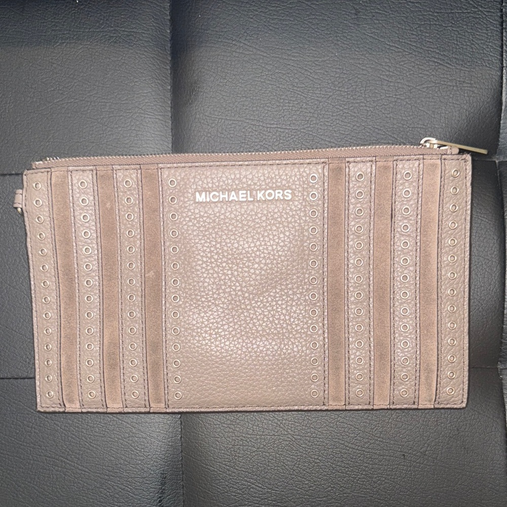 Michael Kors Studded Gray Clutch